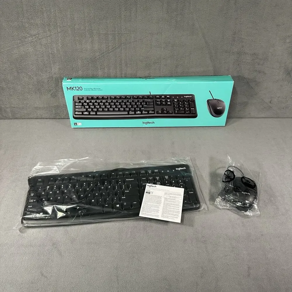 Logitech MK120 Wired USB Keyboard Mouse Desktop Combo - Picture 2 of 2
